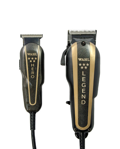 The Wahl 5 Star Barber Combo includes both the Premium 5 Star Legend Clipper and Premium 5 Star Hero Trimmer.