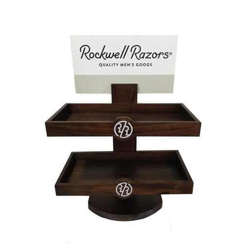 Présentoir en bois vide à deux niveaux Rockwell Razors