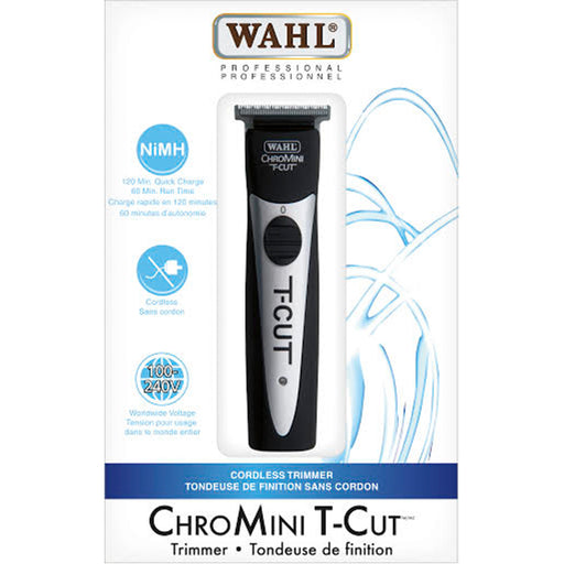 The Wahl ChroMini is quiet, yet very powerful tool with 6400 RPM's. It can operate for 1 hour with a 2 hour charge time. It has a sleek design and is equipped with a 40mm high-grade steel T blade. If precision is what you're looking for, this is the machine you'll need.