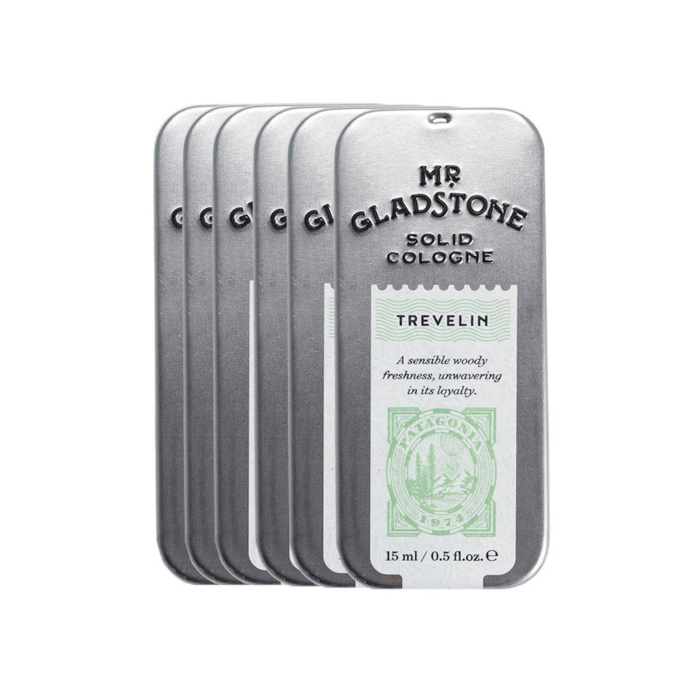 Mr. Gladstone Trevelin Solid Cologne - Parfum raffiné rappelant la Patagonie de 1974 (boîte de 6)